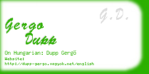 gergo dupp business card