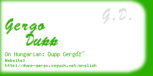 gergo dupp business card